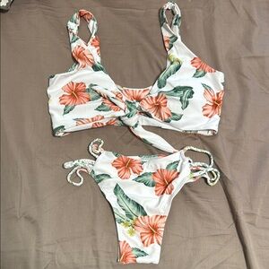 Floral Bikini Set with Tropical Print